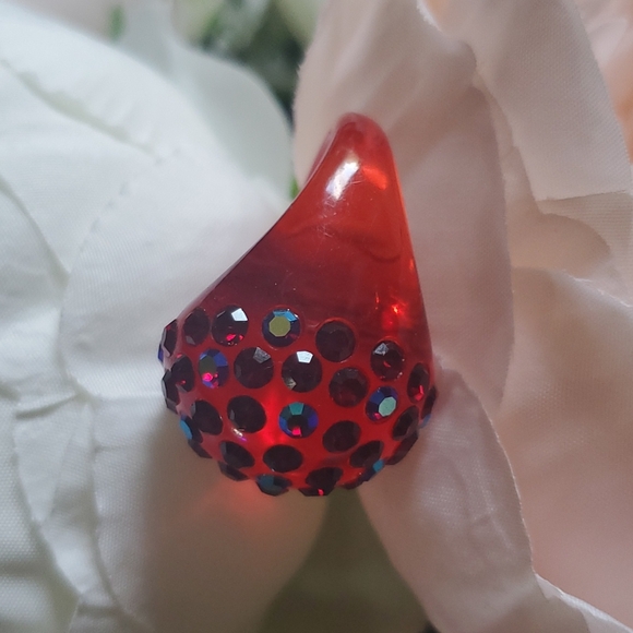 Bling Bauble Ring- Merlot Red - Picture 5 of 7